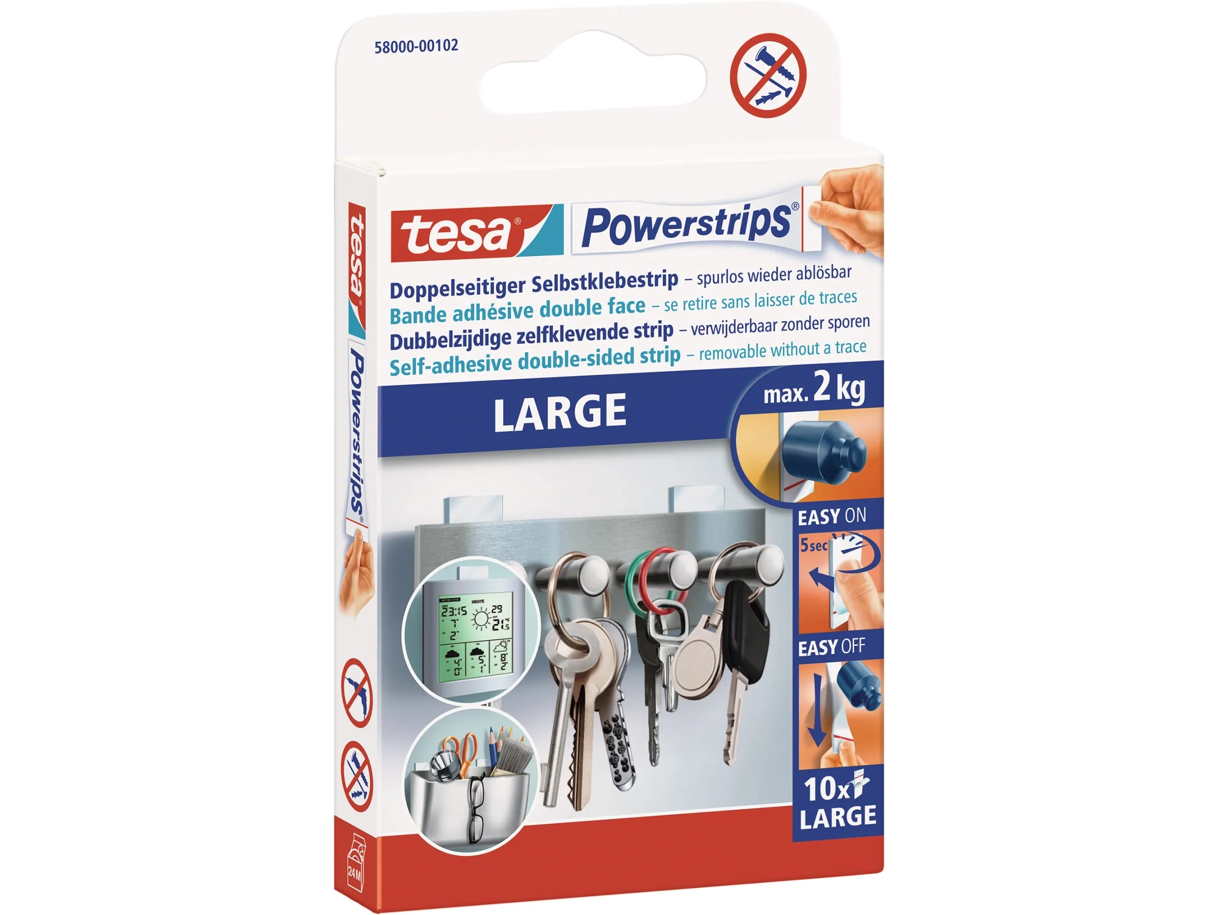 Tesa Powerstrips Large Weiß – 10 Stück Tesa Powerstrips Large Weiß – 10 Stück