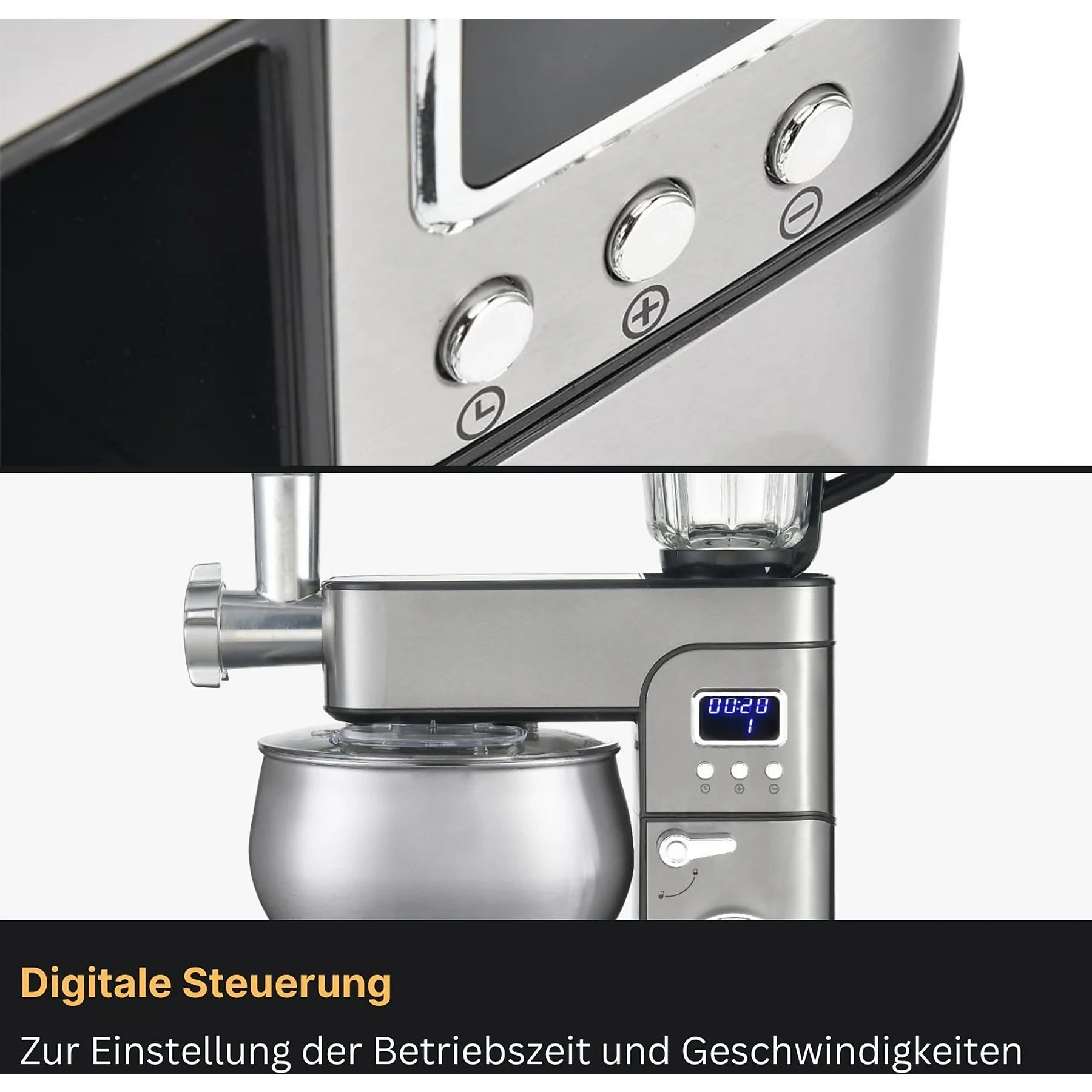 KB ELEMENTS ELK85LM Küchenmaschine – 4-in-1 Multifunktion, Silber