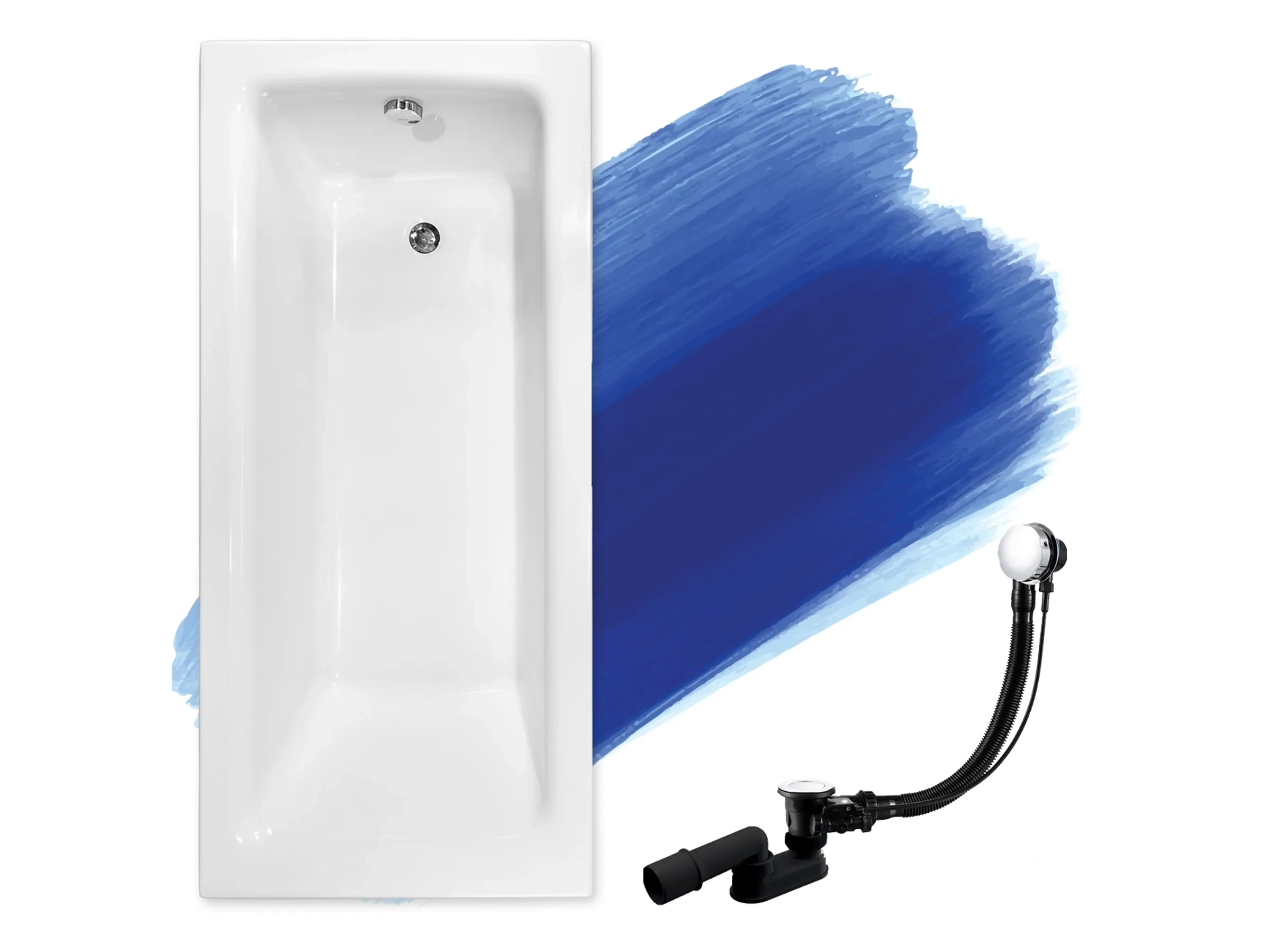 Bad Land Badewanne TALIA Rechteck 150x70 – Mit Ablauf & Füßen