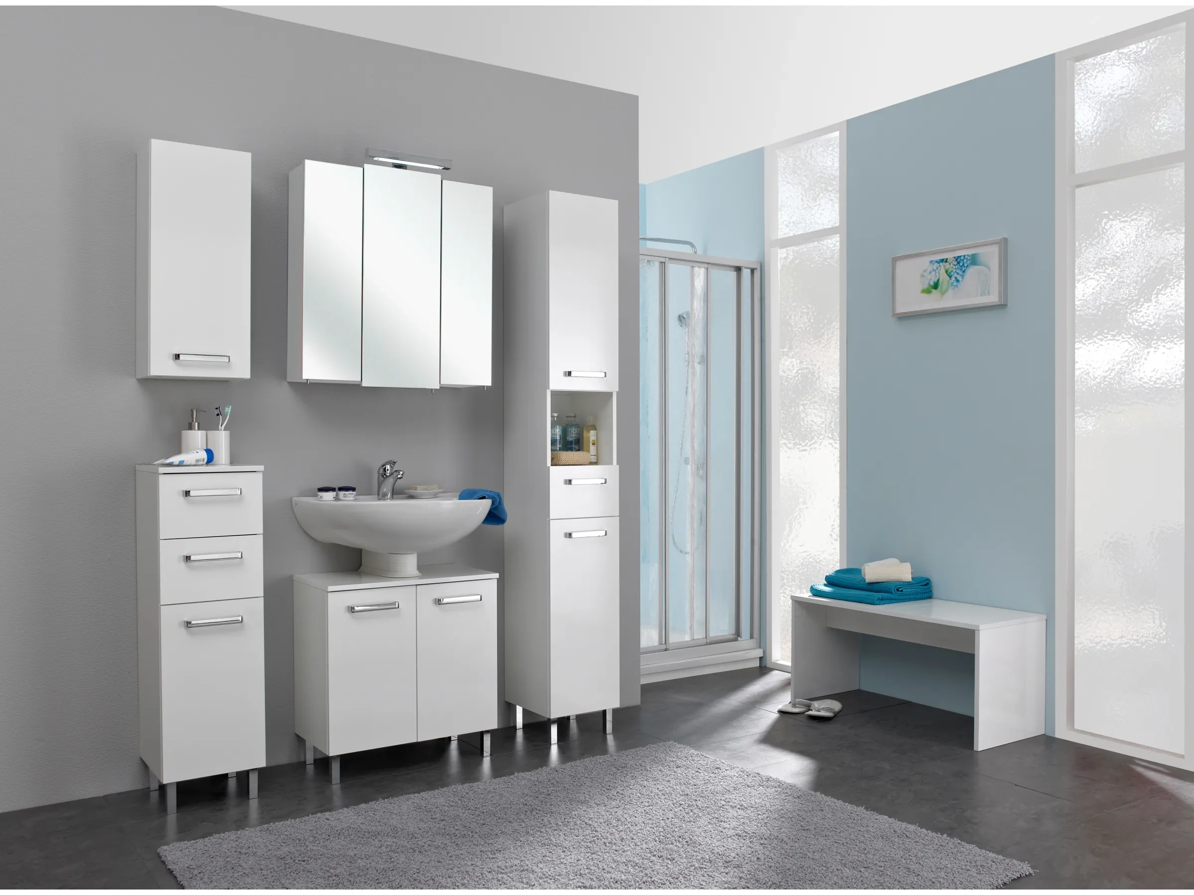 Pelipal Bad-Hochschrank Quickset 312 Weiß – 30 cm Breite