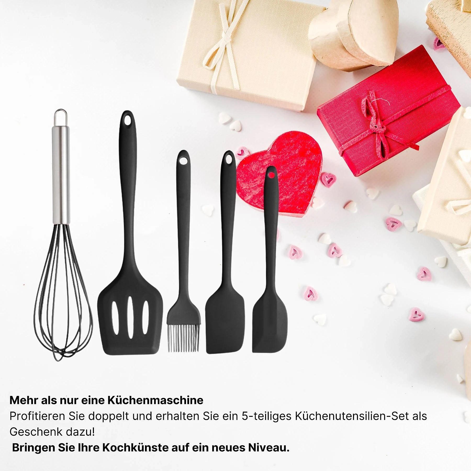 KB ELEMENTS ELK85LM Küchenmaschine – 4-in-1 Multifunktion, Silber