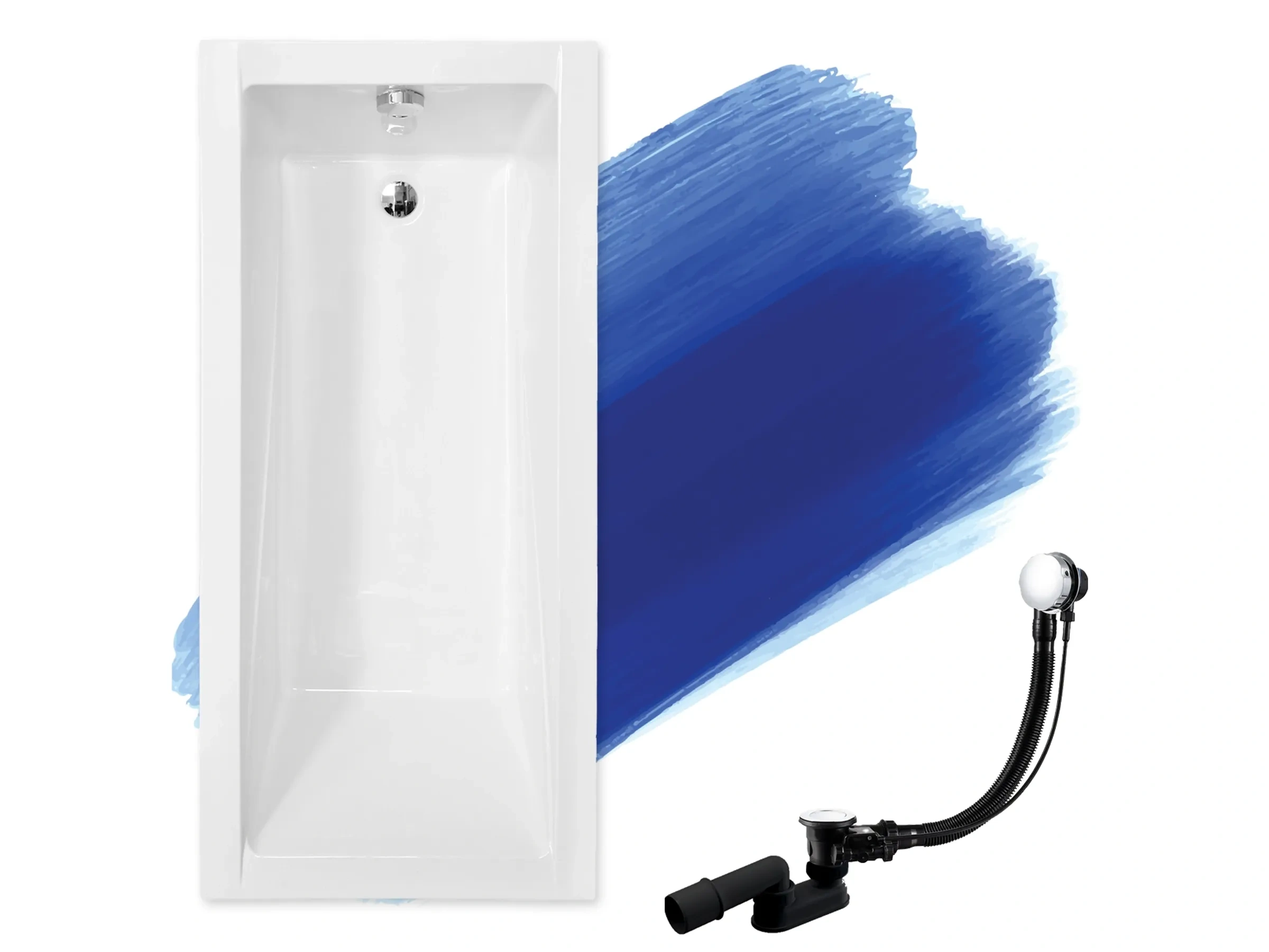 Bad Land Badewanne MODERN Rechteck 160x70 – Mit Ablauf & Füßen