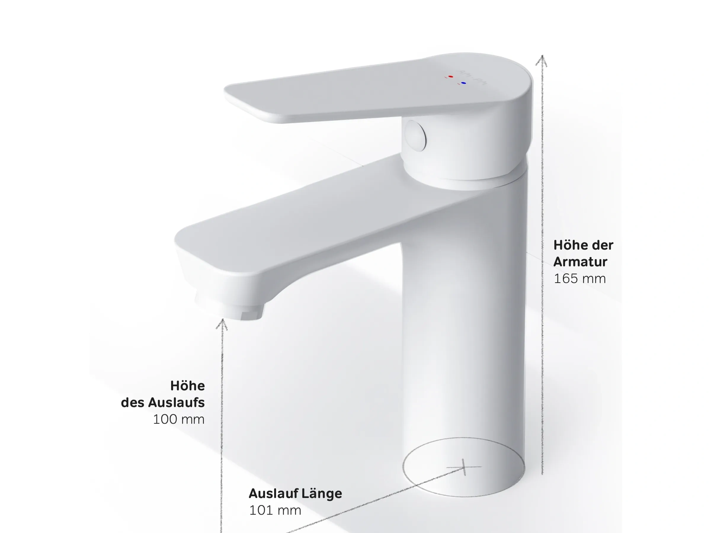 AM.PM Einhebel-Waschtischarmatur HIT FTA02133 – Weiß