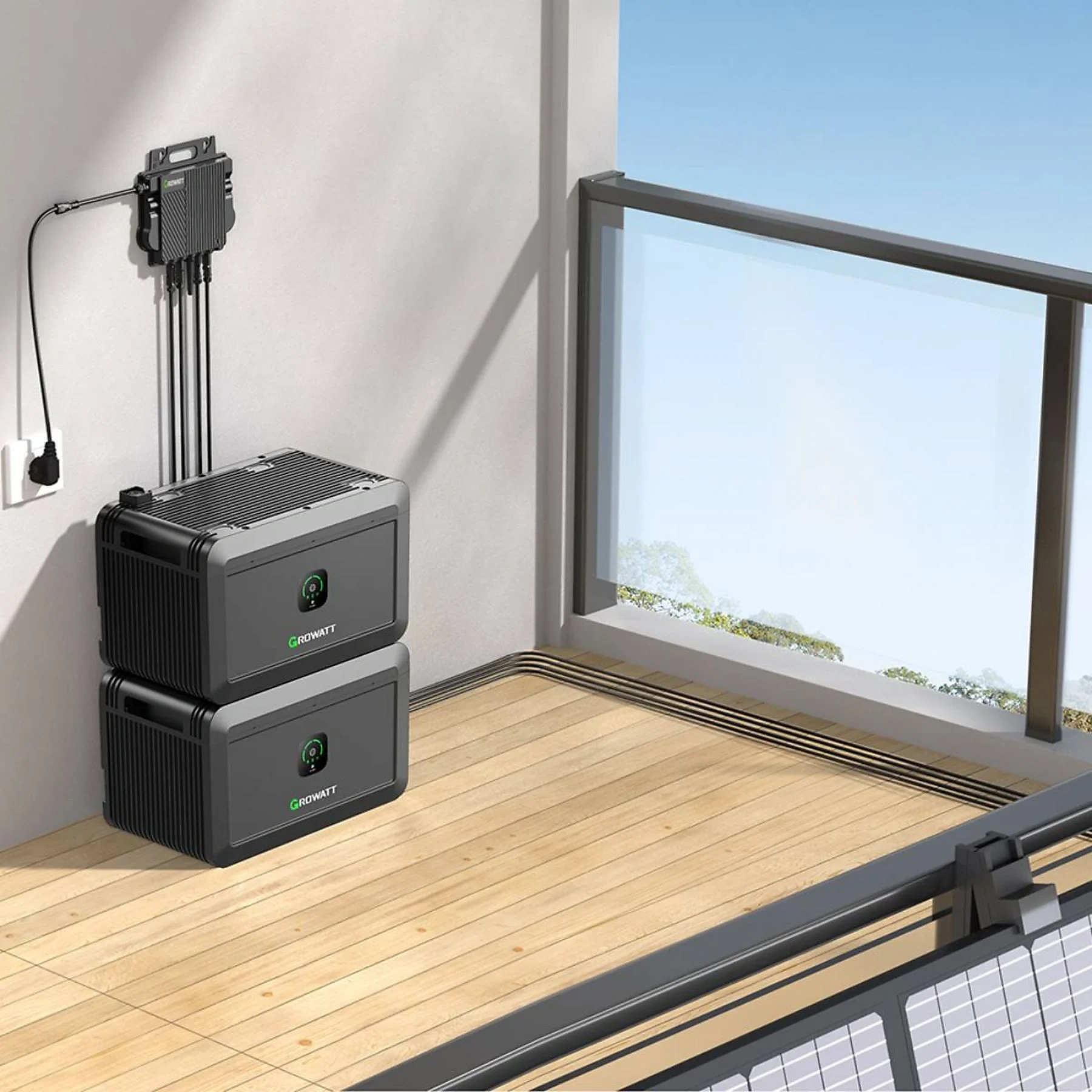 Growatt NOAH 2000 – Intelligenter Solarspeicher für Balkonkraftwerke (2048 Wh, LiFePO₄, IP66)