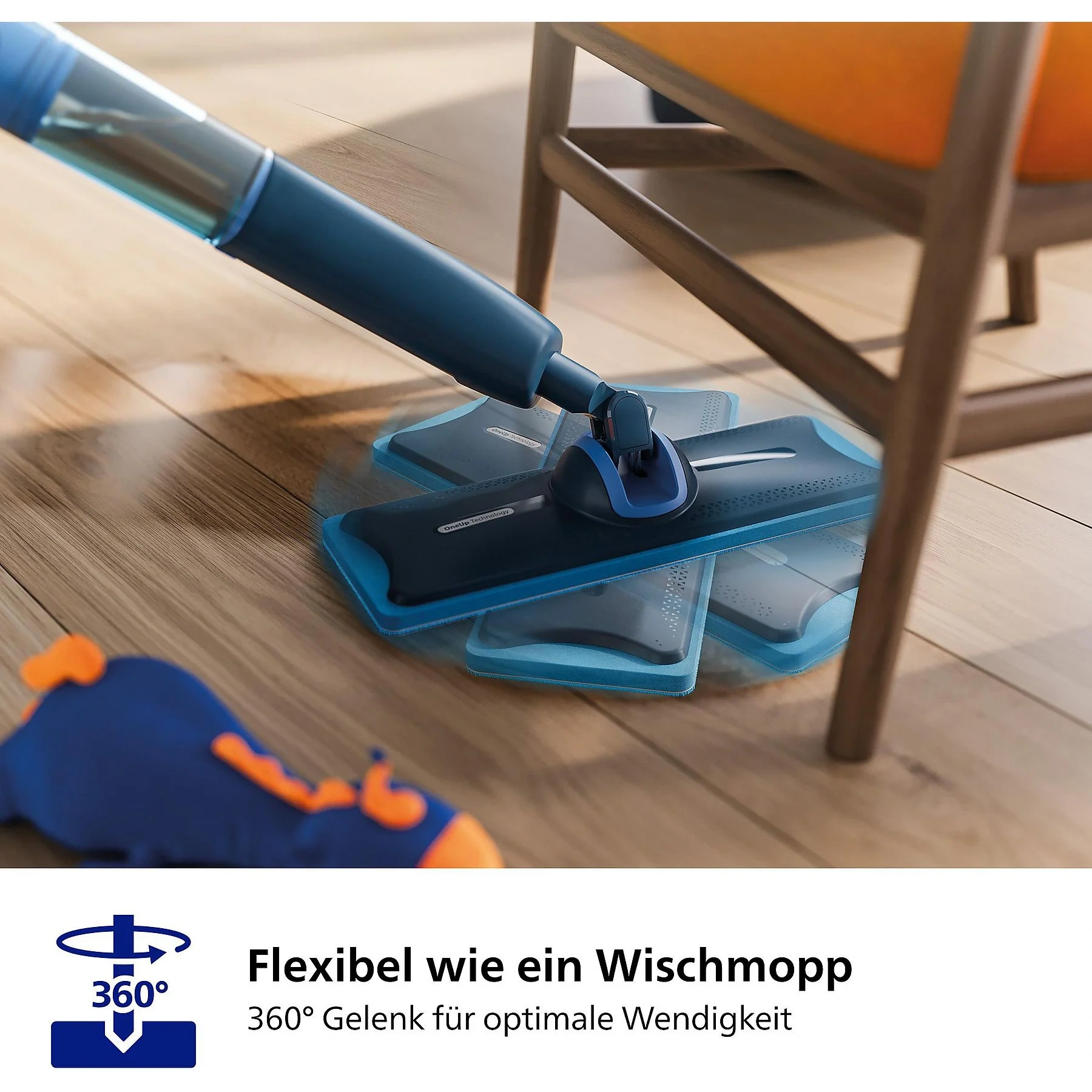 Philips OneUp 5000 Series XV5113/01 – Elektrischer Mopp mit Akku, 70 Min Laufzeit