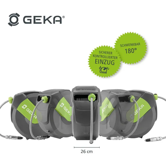 GEKA Schlauchbox plus K25 – 42.8721.9, 25 m Schlauch, Ø 12,5 mm, 180 Grad schwenkbar