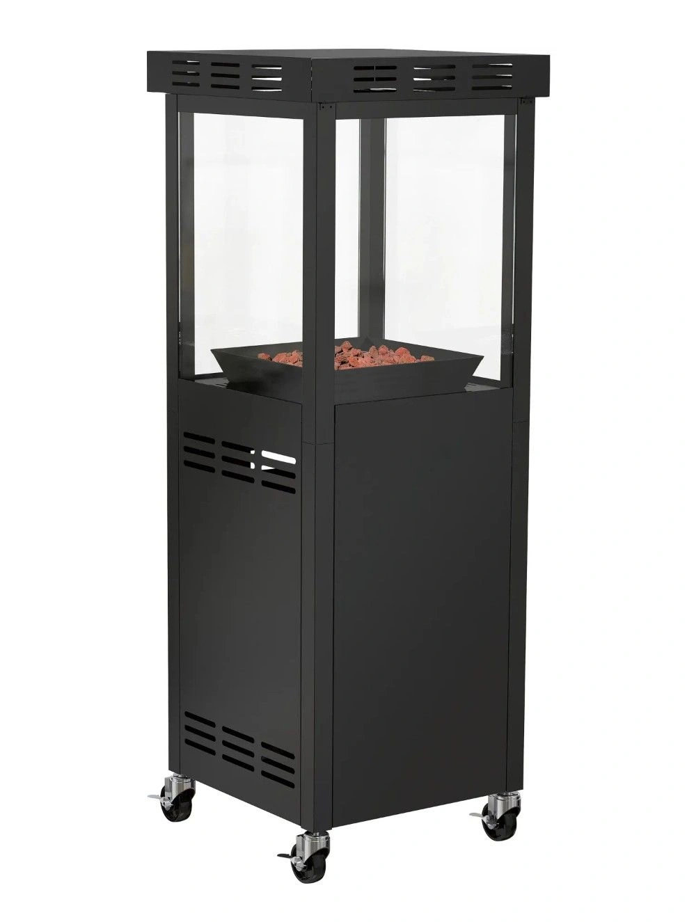 Gaskamin Ridera 6,5 kW – Panoramaglas & Lava-Deko-Steine