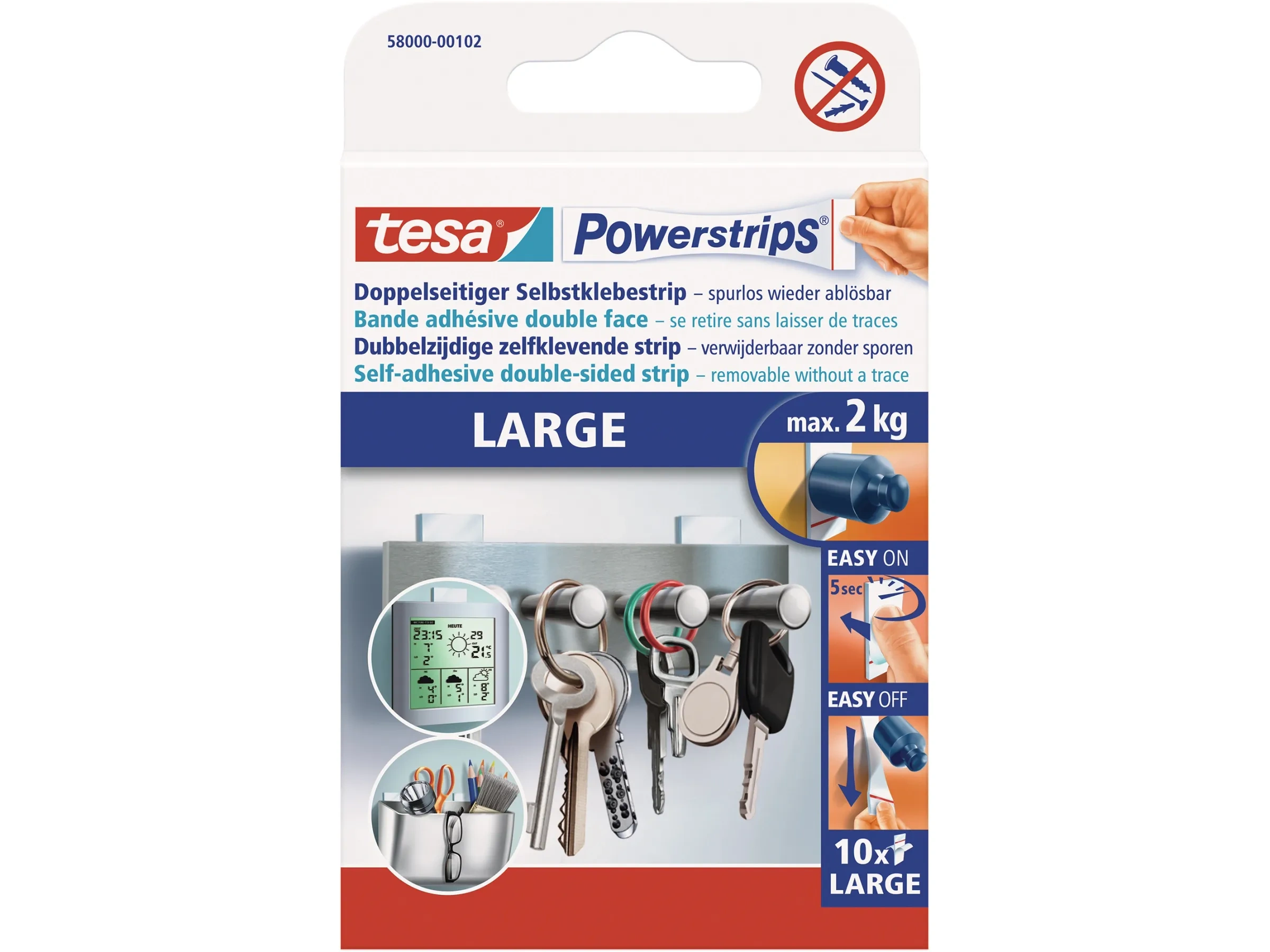 Tesa Powerstrips Large Weiß – 10 Stück Tesa Powerstrips Large Weiß – 10 Stück