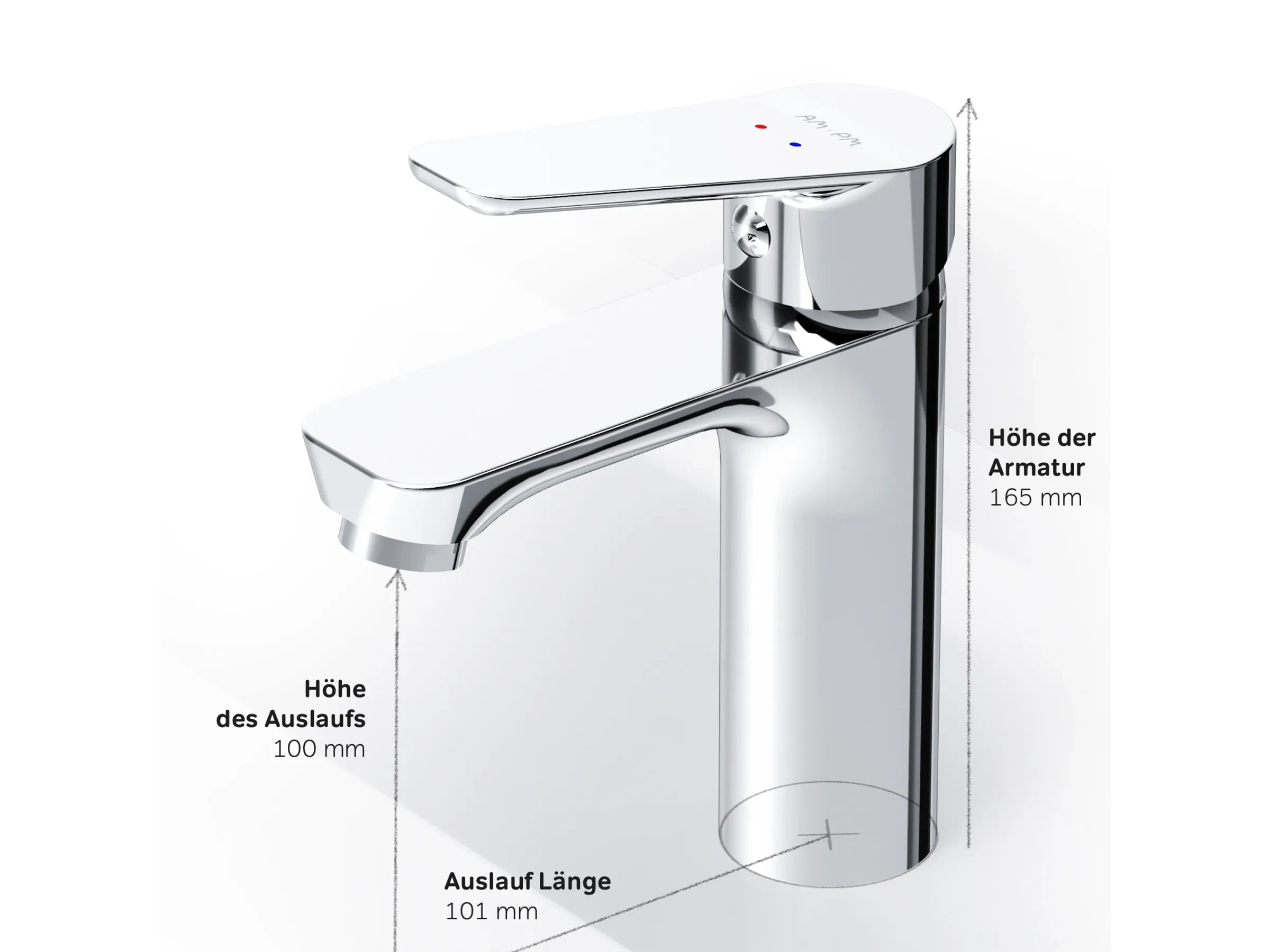 AM.PM Einhebel-Waschtischarmatur HIT FTA02100 – Chrom