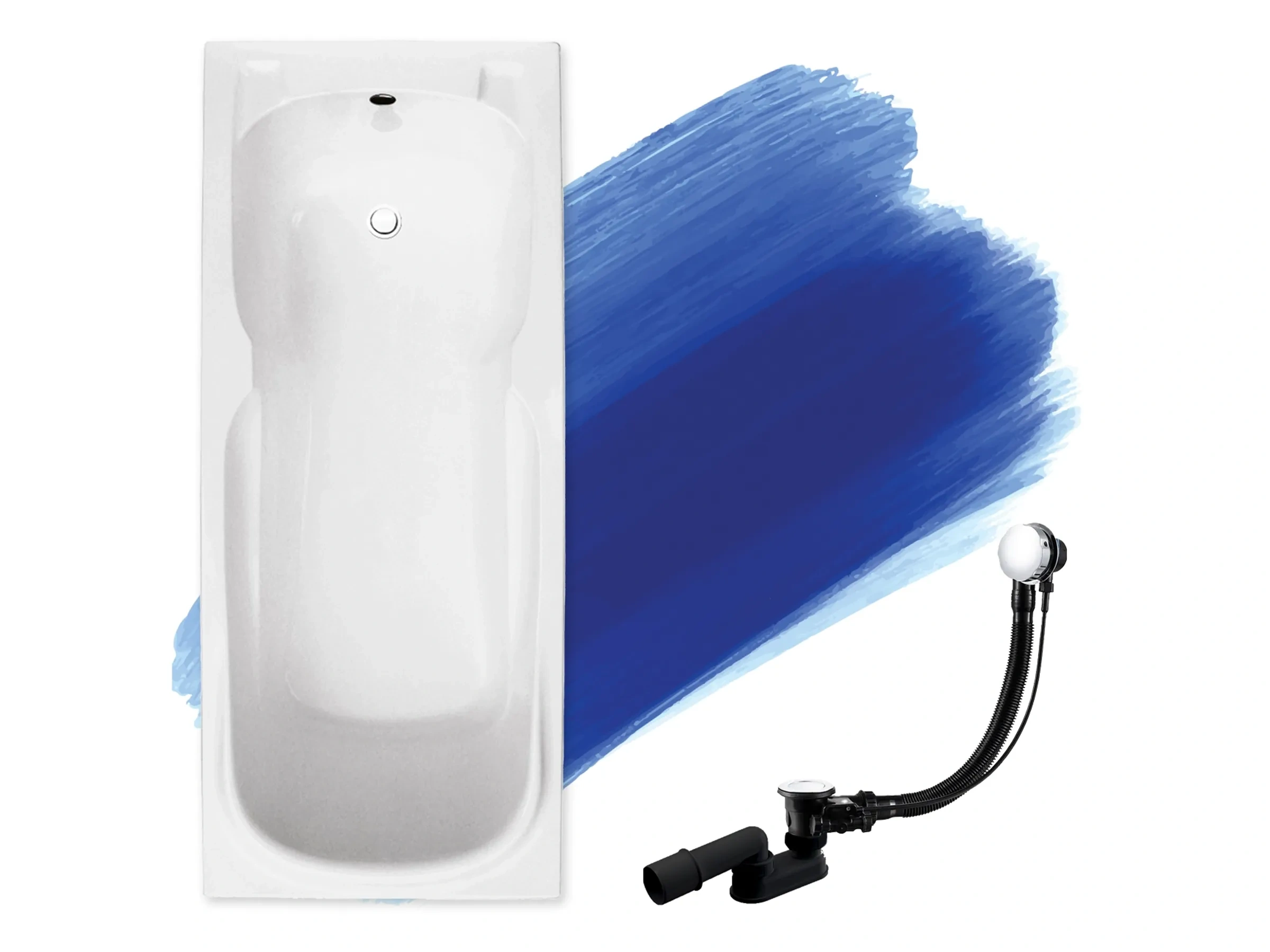 Bad Land Badewanne MAJKA Rechteck 120x70 – Mit Ablauf & Füßen