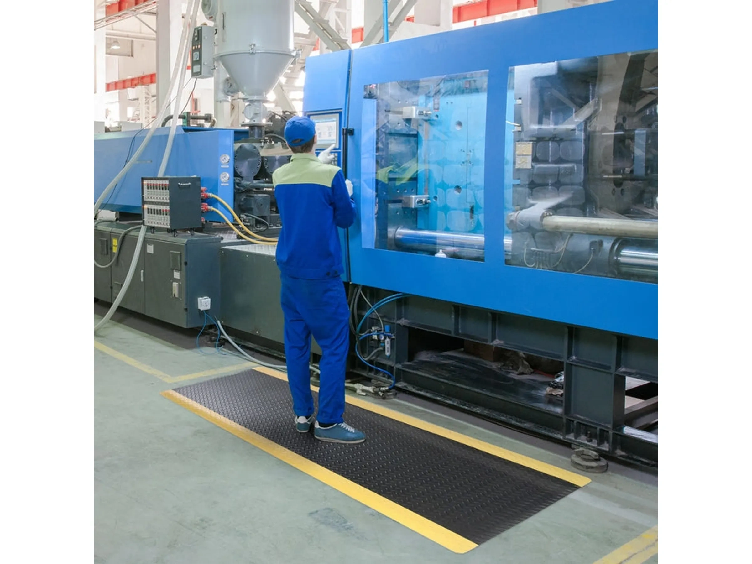 KARAT Anti-Ermüdungsmatte Dyna-Protect Diamond – 120 × 1830 cm, Schwarz-Gelb