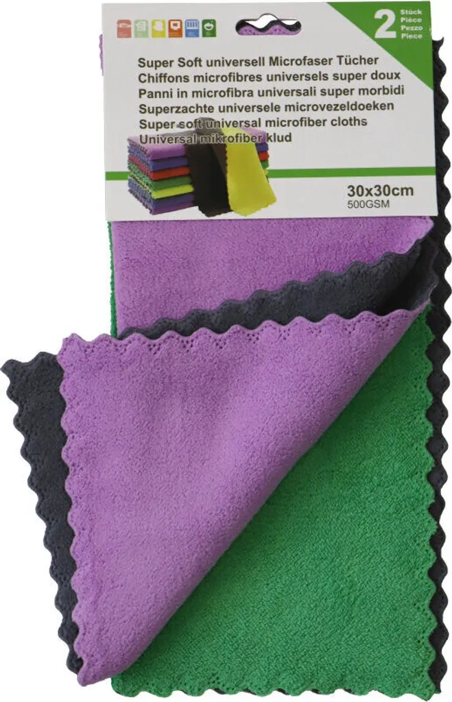 Microfaser-Tücher 30 x 30 cm – Weiche Struktur – 2er Set